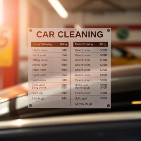 Sprzątanie Samochodu Cennik